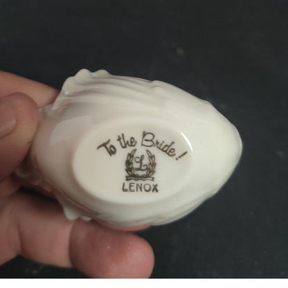 Vintage Lenox Porcelain Swan Figurine Trinket Dish Small Fine China Collectible