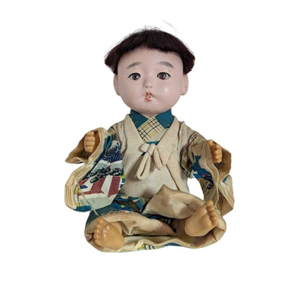 1950s Vintage Ichimatsu Gofun BOY DOLL Japanese damaged Ear