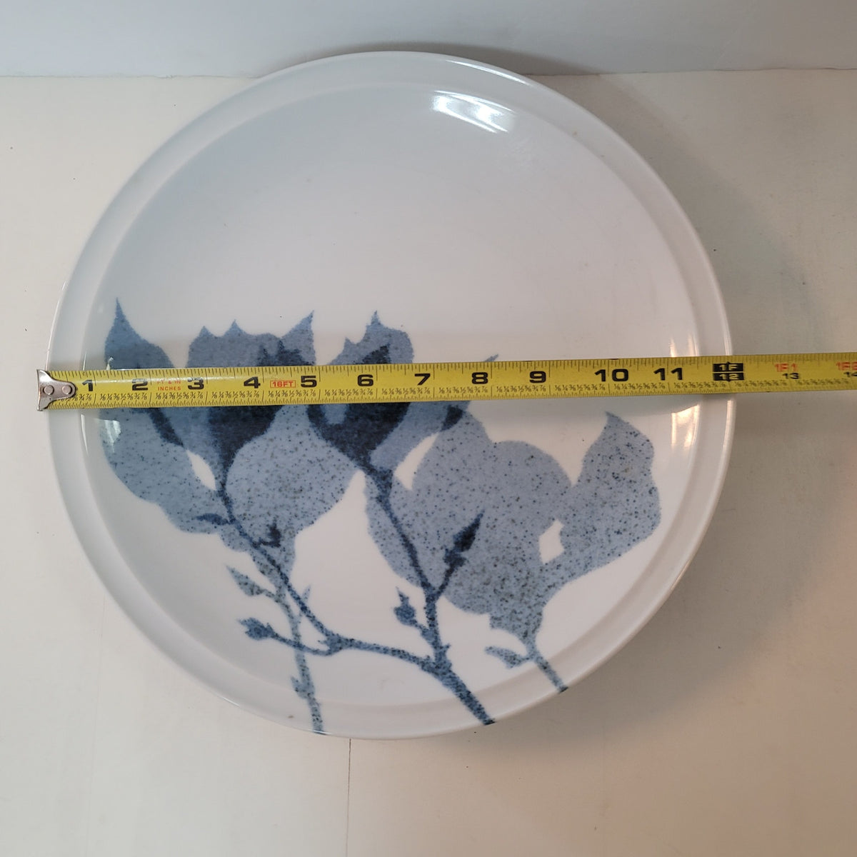 Dansk Magnolia Porcelain Blue white 12" Floral Plate Serving or Wall Decor