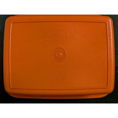 Vintage Tupperware Servalier Orange Loaf Pan Container with Sheer Lid