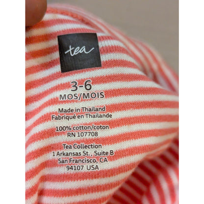 NWT Tea Collection Orange & White Striped Baby Leggings 3-6 Months
