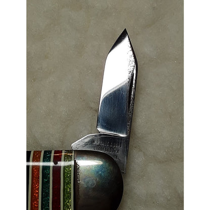 Case Classic XX 72050 Sunfish Elephant Toenail Knife Glitter Rainbow Stripe Fold