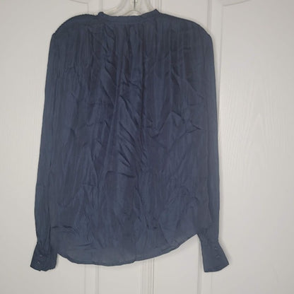 Scotch & Soda Blue Size Medium Blouse Top Long Sleeve $115 Style 158921 Ruffle