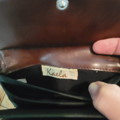Kaela Wallet Faux Croc embossed Alligator silver Heart clasp brighton style