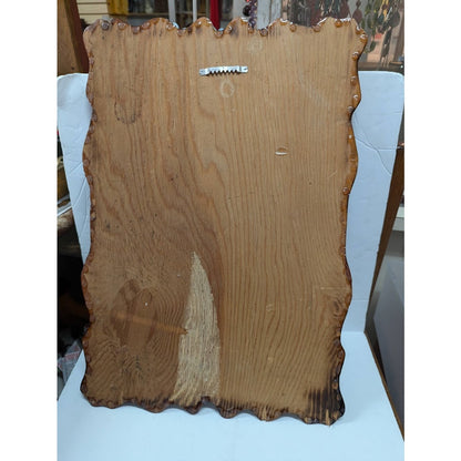 Vintage 1970 Foal Horse Cowboy Western Shellac Wood Large Wall Plaque Equestrian