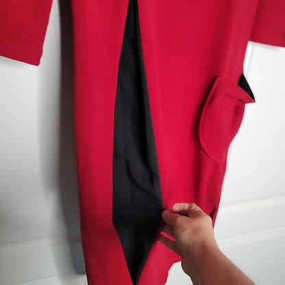 Tabula Rasa Italy NEW Red Black detail Dress Size 40 Eu US 8 Long SleeveCareer