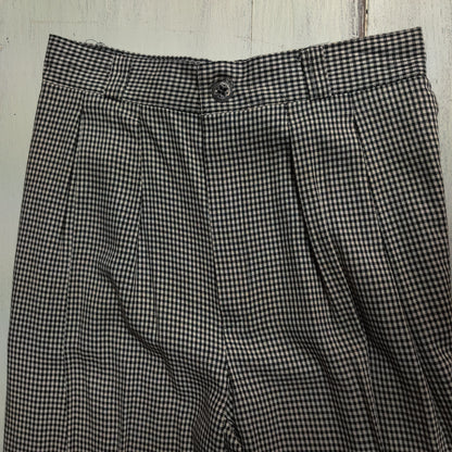 Joan Leslie Classics Black White Houndstooth Pleated Trousers Pants 6P