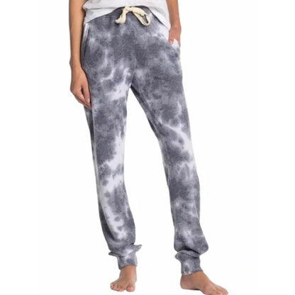 Abound navy tie dye fleece Jogger pants drawstring waist New pockets COZY XS