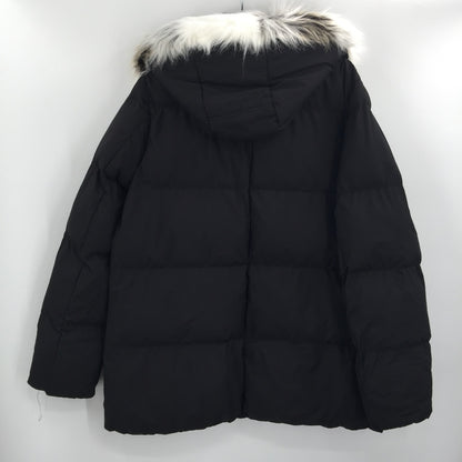 Sam Edelman Faux Fur Trim Hooded Puffer Coat Jacket Long Sleeve Black MEDIUM