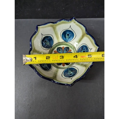 Lotus Palopo Salsa serving Bowl hand painted Guate Mayanke