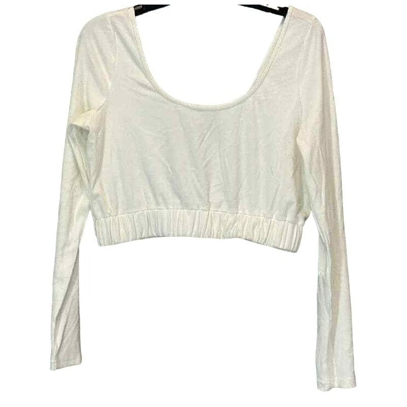 4th & Reckless V-Back Robyn Knit Ribbed Crop Top Sz XS/Extra Small in White NWT