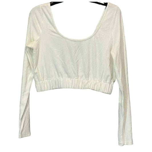4th & Reckless V-Back Robyn Knit Ribbed Crop Top Sz XS/Extra Small in White NWT