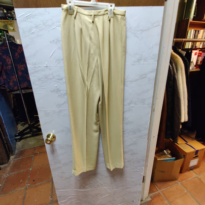 Linda Allard Ellen Tracy Tan Tailored Career Pants Medium Weight Fabric Size 4
