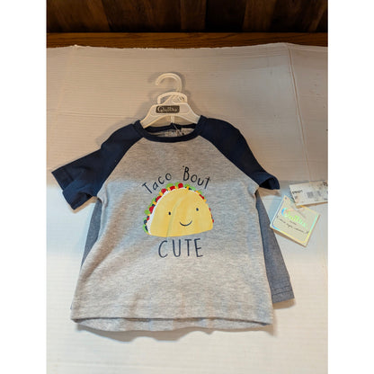 Quiltex Toddler Boys Taco Bout Cute Raglan T-Shirt & Shorts Set 2T