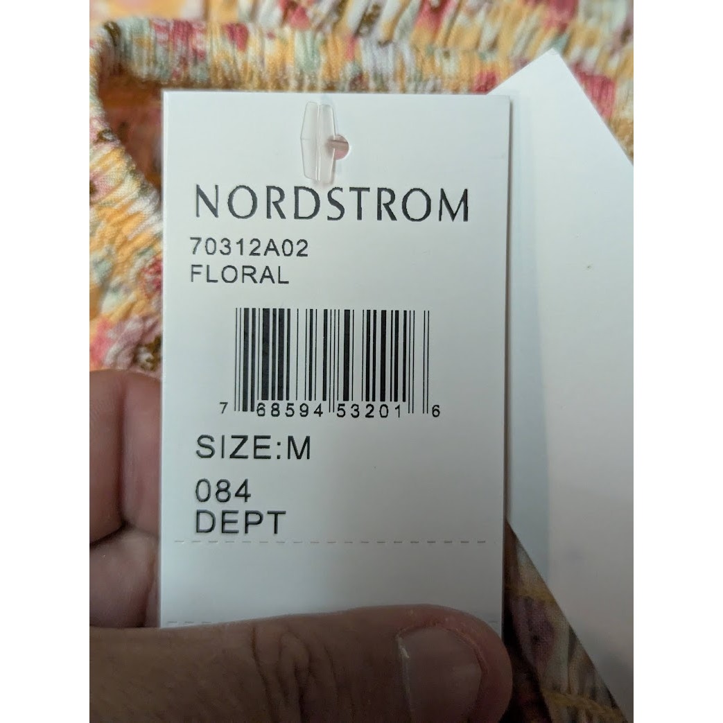 Ten Sixty Sherman Floral tube Mini Skirt Stretch ruffle bottom orange Medium