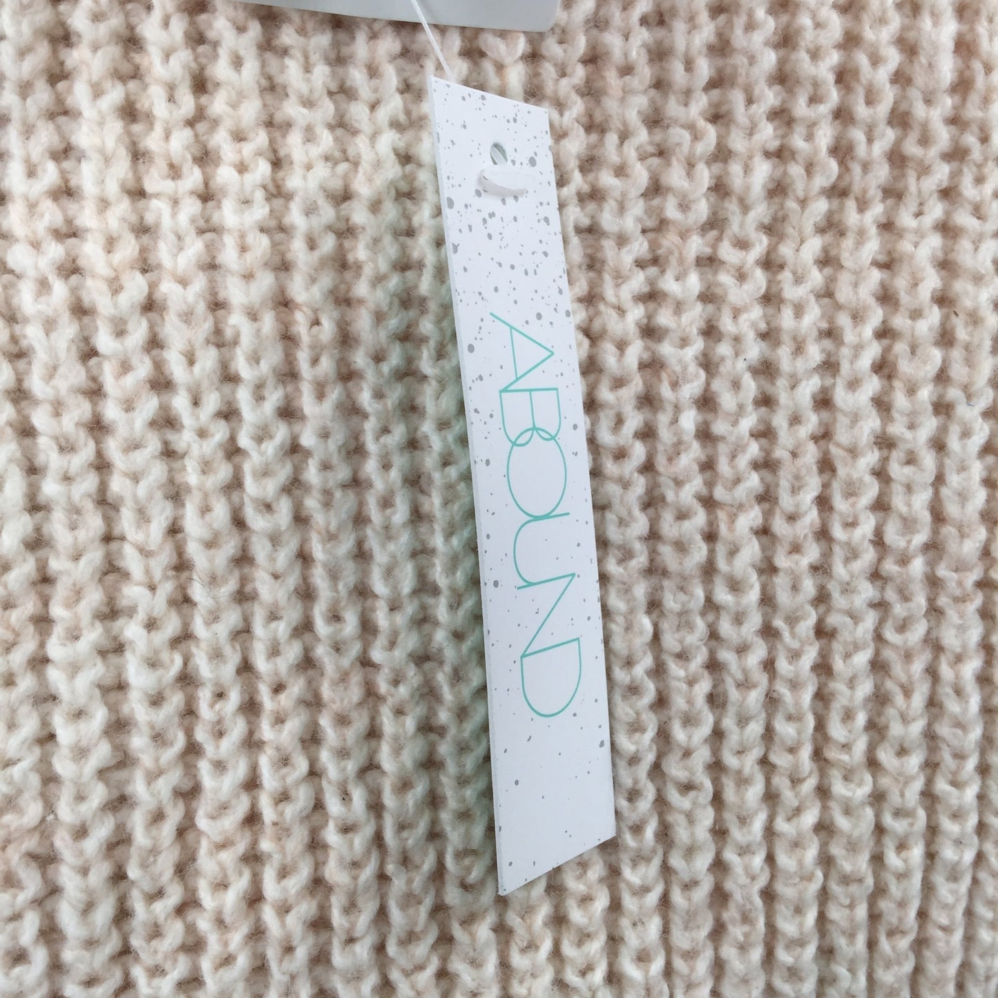 Abound Cozy Ribbed Knit Long Sleeve Hoodie Sweater Heather Beige X-SMALL NWT