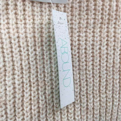 Abound Cozy Ribbed Knit Long Sleeve Hoodie Sweater Heather Beige X-SMALL NWT