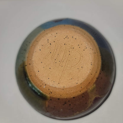 handmade Pottery mini bowl signed Dipping Sauce Condiment Small 3 1/4" Clay