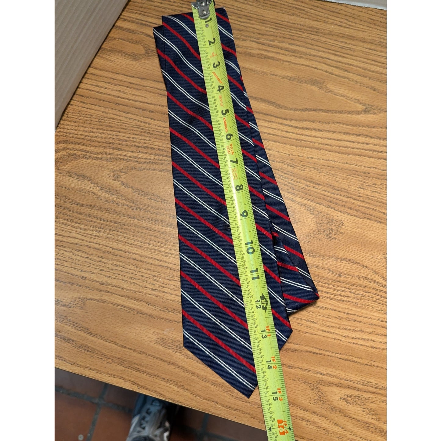 Men's Silk Necktie Tie Lauren Ralph Lauren Red White Blue Stripes