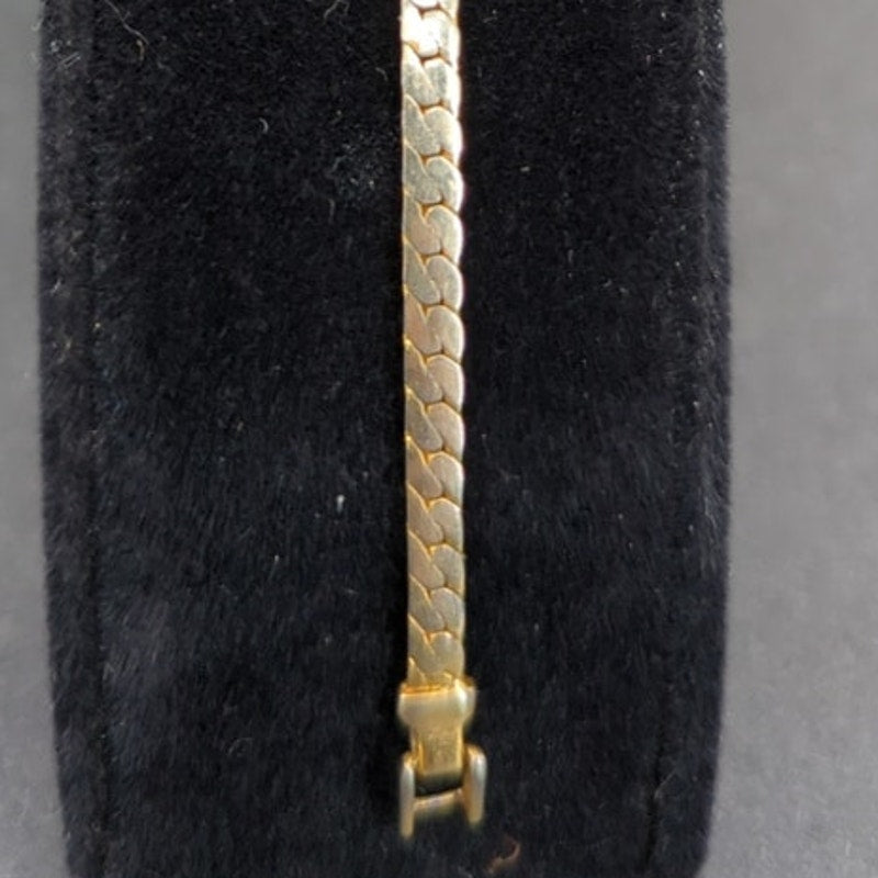 Vintage Fashion BRACELET 7" gold tone rhinestone S Link tennis