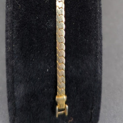 Vintage Fashion BRACELET 7" gold tone rhinestone S Link tennis