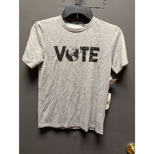 Treasure & Bond Gray "VOTE" Graphic Short Sleeve T-Shirt Medium (Juniors 9-10)