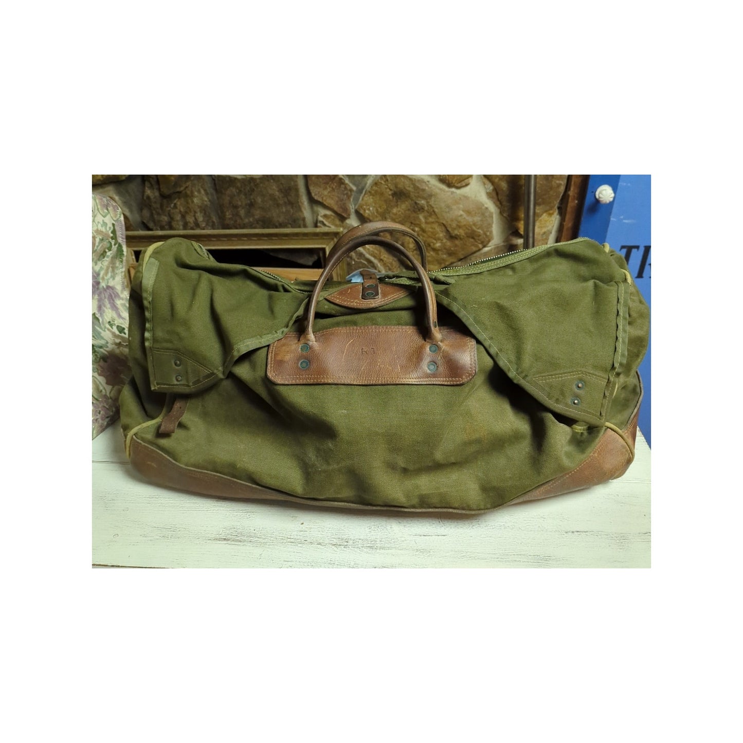Vintage Gokey Special Sports Equipment Canvas Leather Duffle Bag