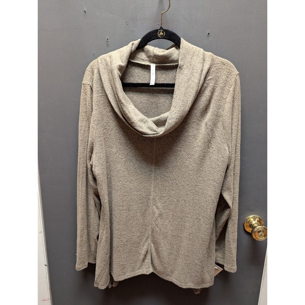 Forgotten Grace Knit Cowl Neck Sweater - Women's Size XL Oatmeal NEW turtleneck