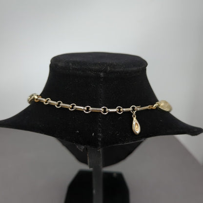 Vintage Fashion Necklace Lisner Brushed Gold-Tone Scalloped Link Collar