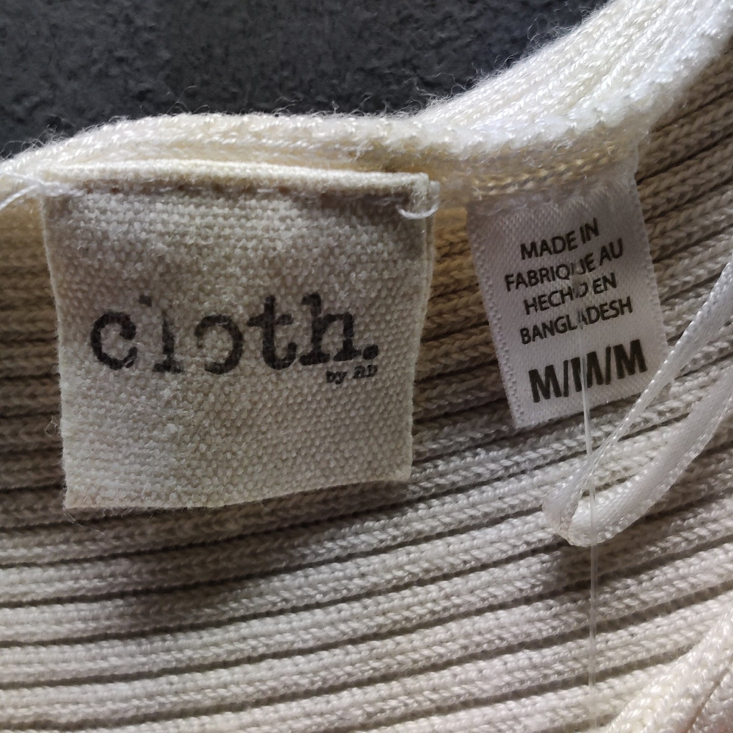 Cloth by Ed Nordstrom Rack Cream Rib Knit Poncho Sweater Casual Comfort Medium