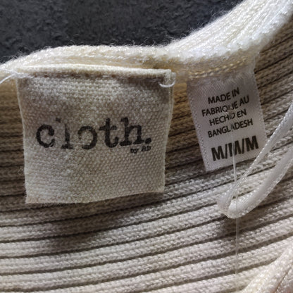 Cloth by Ed Nordstrom Rack Cream Rib Knit Poncho Sweater Casual Comfort Medium