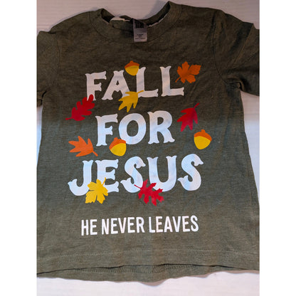 Instant Message Toddler Fall For Jesus Short Sleeve Shirt Size 2T