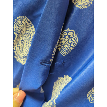 Leslie Fay vintage drop waist 18 dress Blue white Paisley summer garden Plus