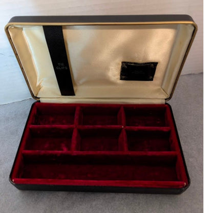 Vintage Mid Century Men’s MCM Bowling Motif Faux Leather Valet Box