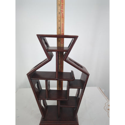 Vintage Asian Rosewood Duobaoge Wall Shelf Curio Display Cabinet