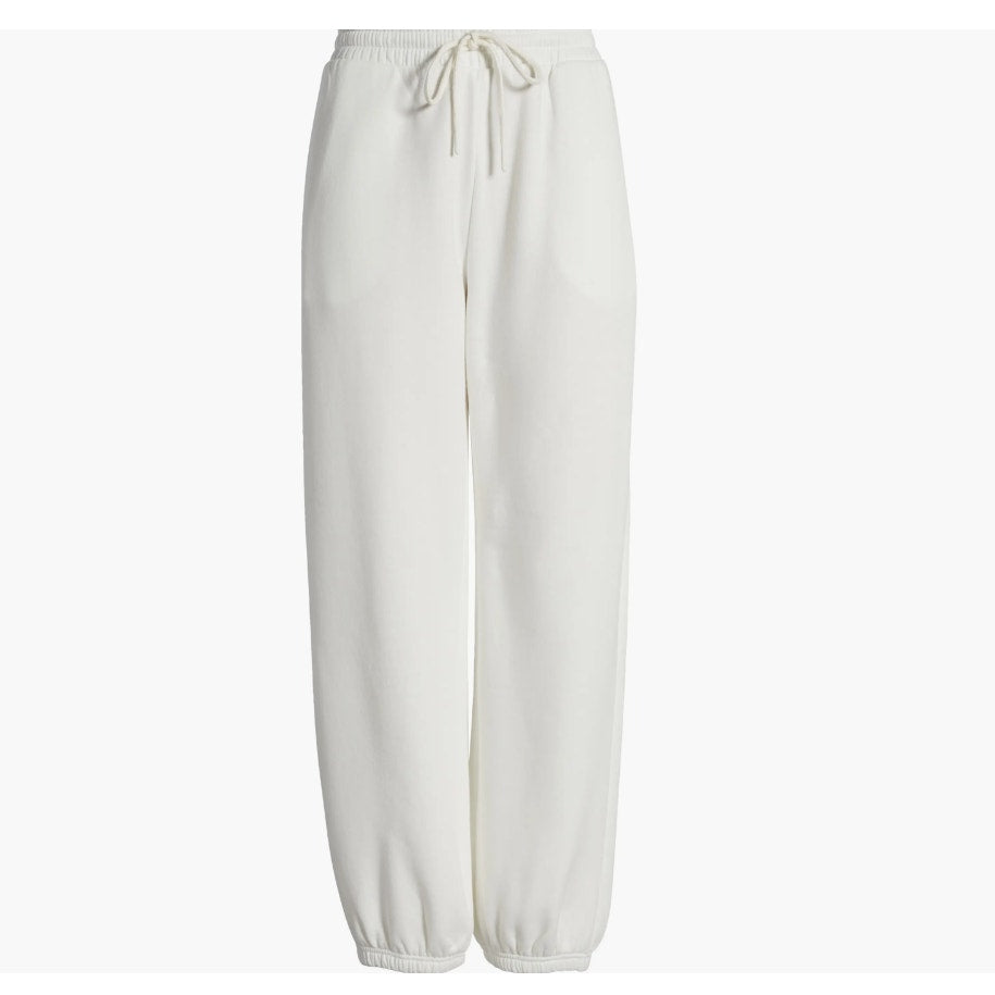 Oversize Fleece Joggers BP. Drawstring Size Medium Elastic Hem White NEW