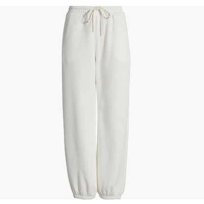 Oversize Fleece Joggers BP. Drawstring Size Medium Elastic Hem White NEW