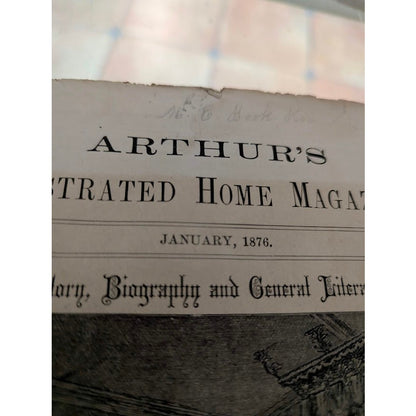 Antique Arthur's Illustrated Home Magazine January 1876 Victorian Ephemera Poor
