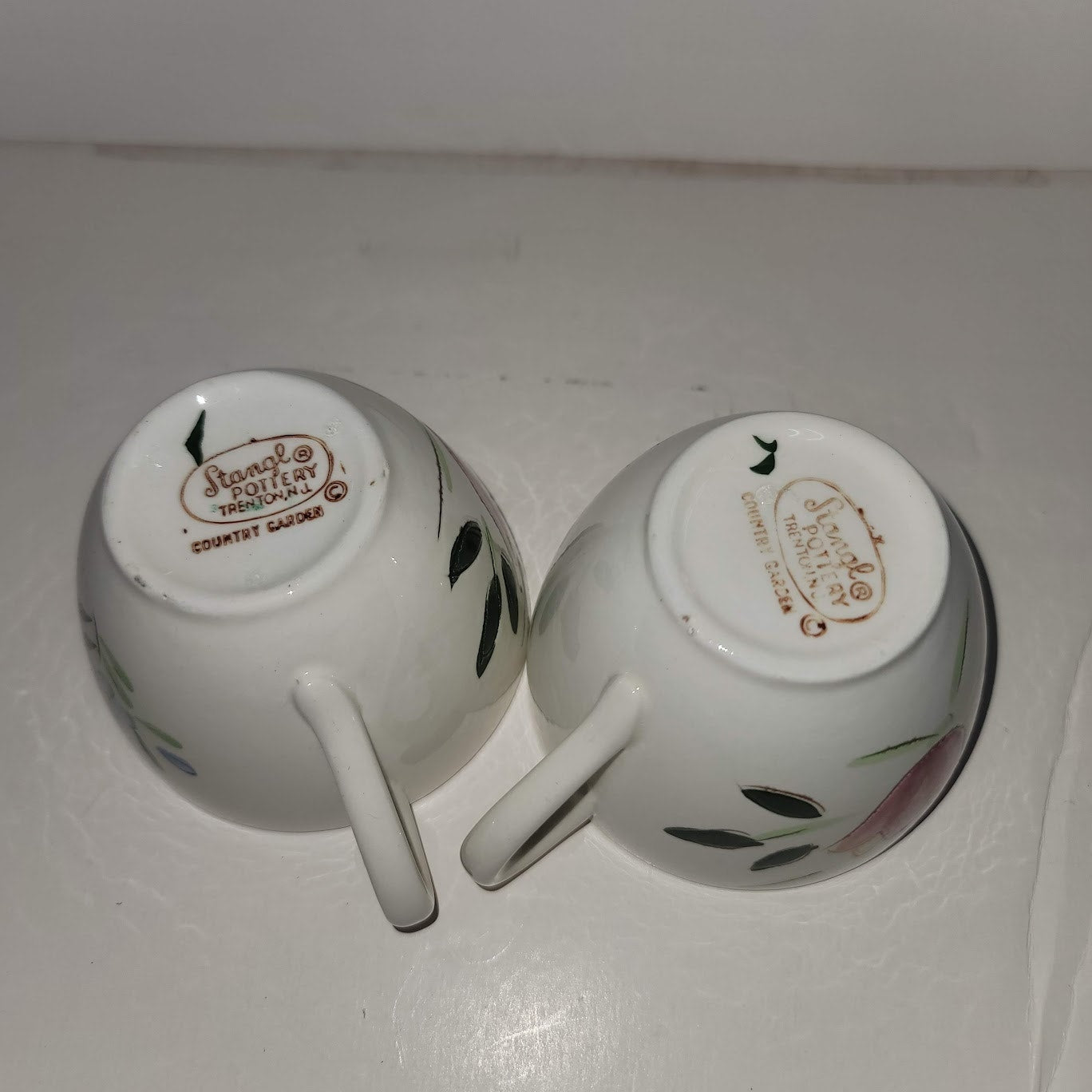 Stangl Pottery country Garden 2 Cups coffee tea Pair handles Replacement
