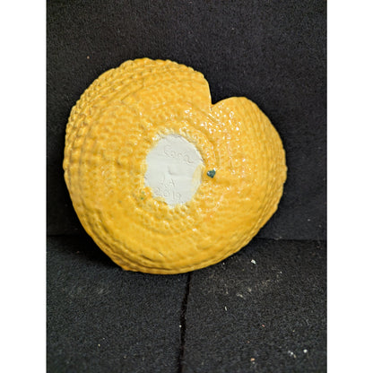 Vintage Bright Yellow Textured Heart-Shaped Ceramic Trinket Dish