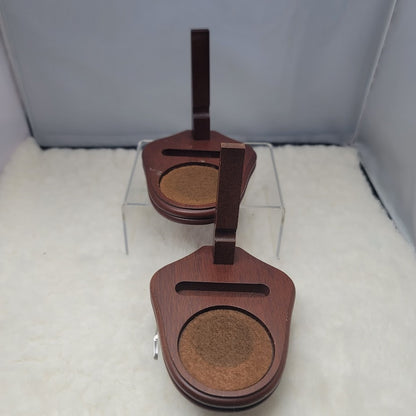 Bard's Teacup Display Walnut Cup and Saucer Stand, 4.25" H x 4" W x 5" D