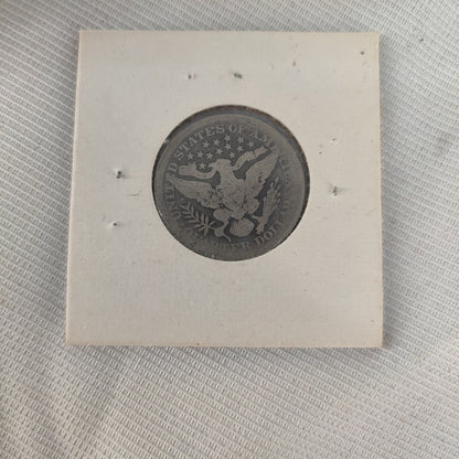 1913 Barber Silver Quarter - Scarce Low Mintage Vintage US Coin - Good Condition