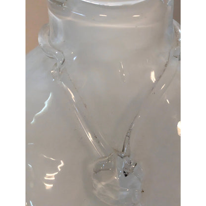 Vintage Y2K Frosted Glass Female Bust Torso Vase Clear Necklace Statue 10"