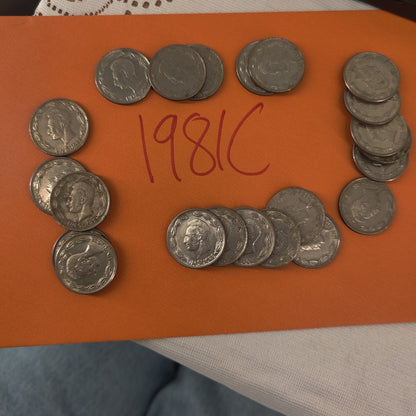 Ecuador 1 Sucre 1981 Nickel Clad Steel Coins Bulk Collection Lot of 22