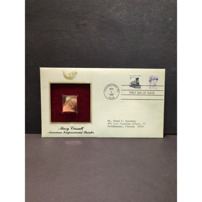 Golden Replicas of United States Stamps Collectible 22kt Gold 1988 MARY CASSATT