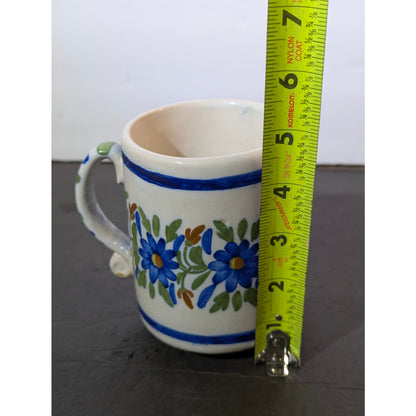 Vintage Studio Art Pottery Hand Painted Floral Mug GM No. 28