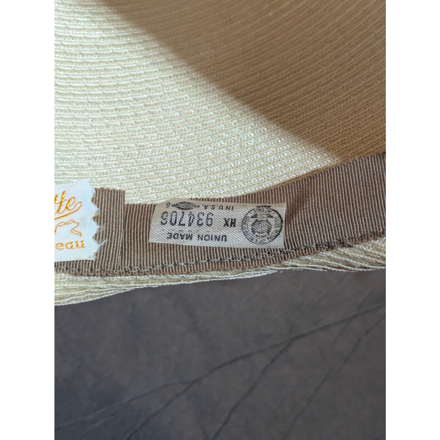 Vintage 50s Rutz Nannette Chapeaux Cream Straw Pillbox Hat Bow Detail Mod