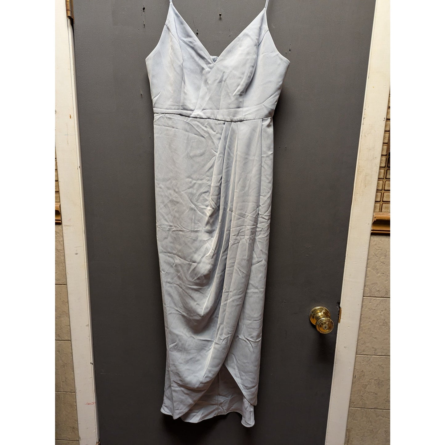 Shona Joy Powder Blue Cocktail Dress Size 8 NWT Formal Draped Front