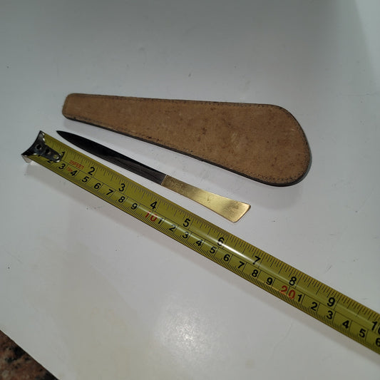 Vintage Brass Letter opener with leather case desk office work