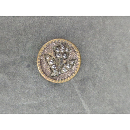 LOT VV of 10 Antique Vintage Victorian Brass Mixed Materials Buttons ESTATE FIND